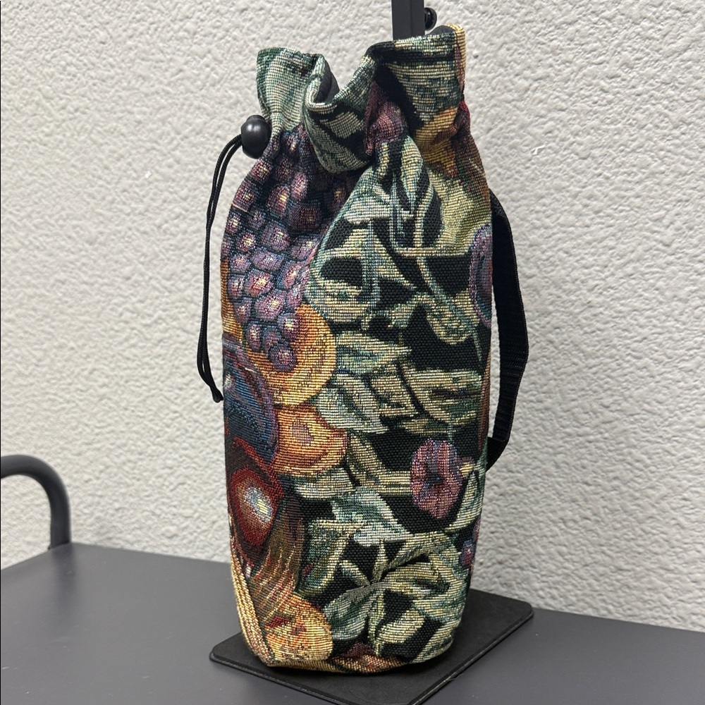 Floral Tapestry Drawstring Bag